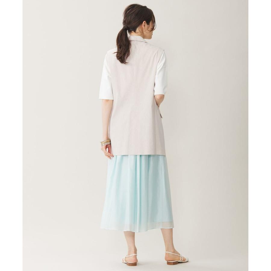 自由区 【セットアップ対応・洗える】リネンビスコースストレッチ ジレ - 画像 (7)