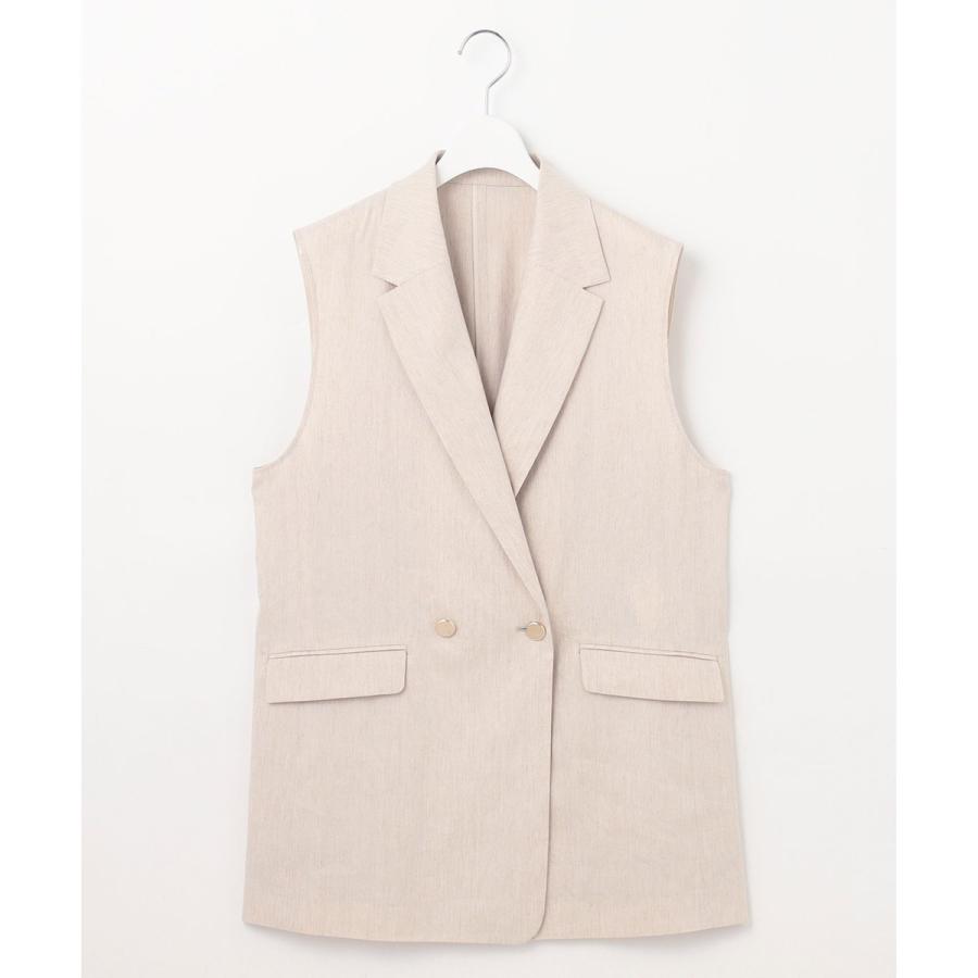 自由区 【セットアップ対応・洗える】リネンビスコースストレッチ ジレ - 画像 (8)