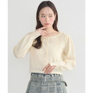 earth music&ecology レース襟カーディガン