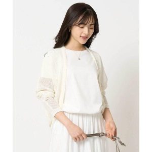 【小さいサイズ】リネン混モモンガニットカーディガン/洗える