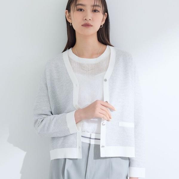 INDIVI 【洗える】バイカラーカーディガン - 画像 (4)