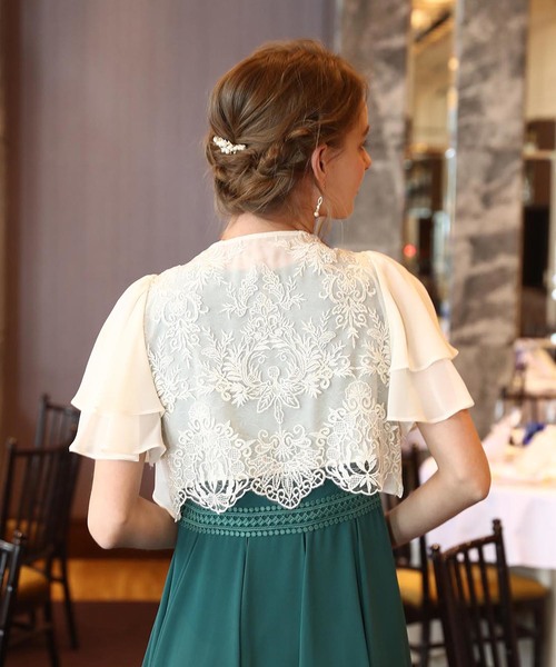 Dorry Doll カーディガン BACK刺繍レース シフォンボレロ レディース - 画像 (4)