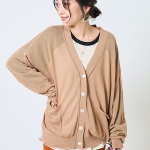 FREAK'S STORE カーディガン 「限定展開」シアーVネックニットカーディガン レディース