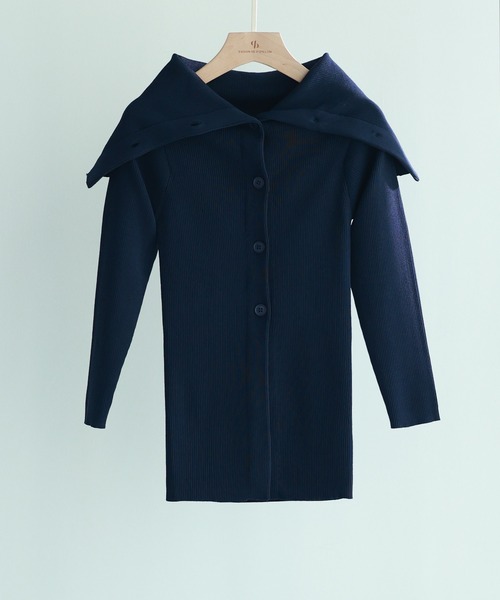 SAISON DE PAPILLON カーディガン オフショルダーリブニットプルオーバー レディース - 画像 (5)