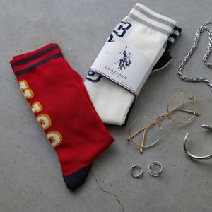 U.S. POLO ASSN. 靴下 「U.S. ASSN.」C.バック USPA ロゴ3P/クルー丈ソックス/3足セット/メンズ メンズ