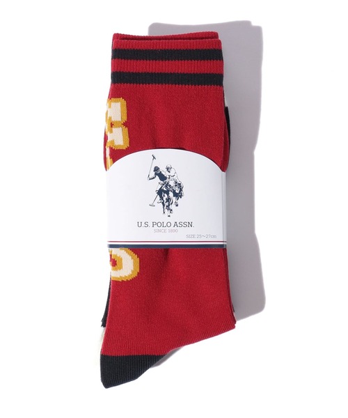 U.S. POLO ASSN. 靴下 「U.S. ASSN.」C.バック USPA ロゴ3P/クルー丈ソックス/3足セット/メンズ メンズ - 画像 (4)