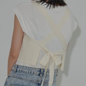 Aunt Marie's ベスト ジレ バッククロスニットビスチェ レディース