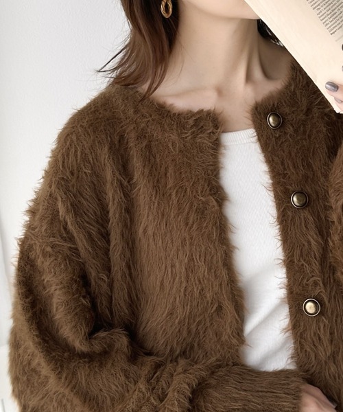 classicalelf カーディガン 表情豊かな上品 ニット。 2way シャギー ニット カーデ レディース - 画像 (4)