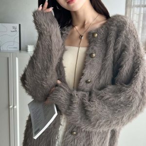 classicalelf カーディガン 表情豊かな上品 ニット。 2way シャギー ニット カーデ レディース