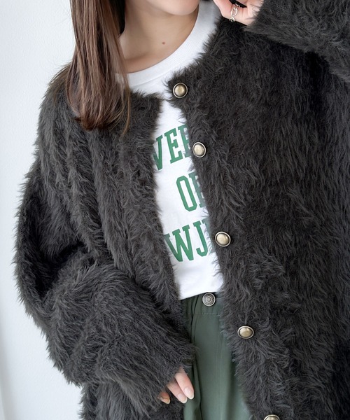 classicalelf カーディガン 表情豊かな上品 ニット。 2way シャギー ニット カーデ レディース - 画像 (3)