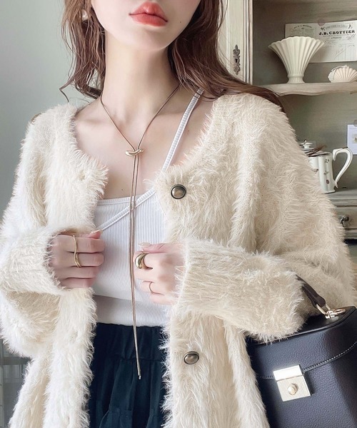 classicalelf カーディガン 表情豊かな上品 ニット。 2way シャギー ニット カーデ レディース - 画像 (8)