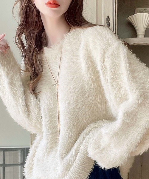 classicalelf カーディガン 表情豊かな上品 ニット。 2way シャギー ニット カーデ レディース - 画像 (6)