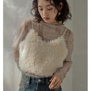 Re:EDIT キャミソール 「累計販売枚数2.5万枚突破」チベットラムフェイクファービスチェ