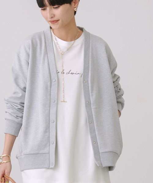 AMERICAN HOLIC カーディガン 裏毛Vネックカーディガン レディース - 画像 (4)