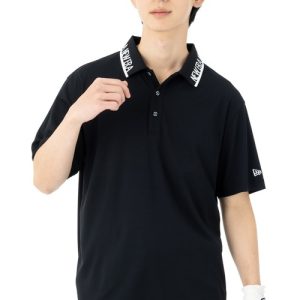 NEW ERA ポロシャツ ニューエラゴルフ 半袖ポロシャツ 鹿の子 襟ジャカードロゴ メンズ レディース