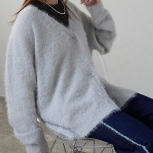 ap retro 「ap retro」 ニットカーディガン FREE グレー レディース