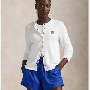 POLO RALPH LAUREN カーディガン ロゴ フラッグ フレンチ テリー レディース