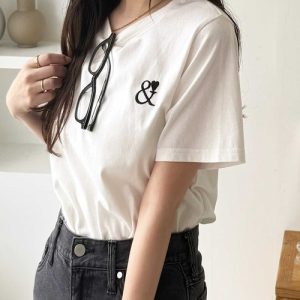 GeeRA tシャツ 「S-XLサイズ展開」夏コーデのマストアイテム！綿100％ハート刺繍ワンポイントＴシャツ レディース