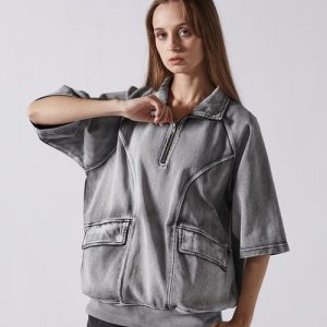 CLEL tシャツ 「CLEL」Vintage Design Short Sleeve Half Zip T-shirts / ヴィンテージデザイン半袖ハーフジ