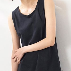 BELLUNA PLUS タンクトップ ノースリーブ ヒンヤリ！綿１００％サマ見えタンクトップ レディース