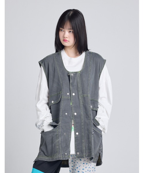 Little sunny bite ベスト ジレ 「Little bite」twill vest レディース メンズ - 画像 (2)