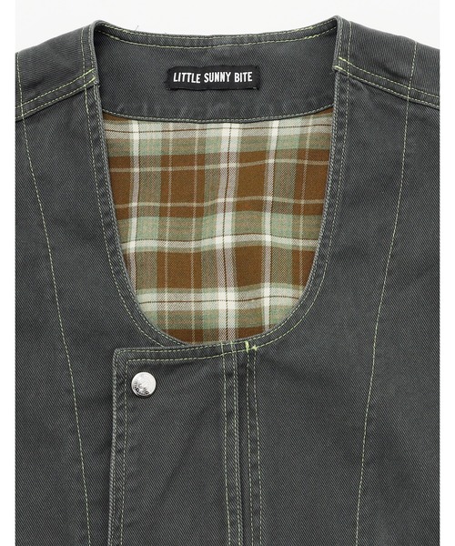 Little sunny bite ベスト ジレ 「Little bite」twill vest レディース メンズ - 画像 (6)