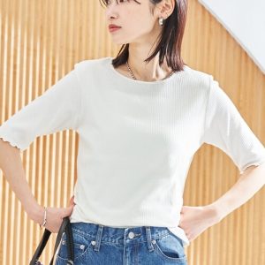 coen tシャツ メロークルーリブTシャツ レディース