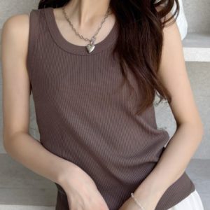 CLOTHY タンクトップ ノースリーブ 「どんなコーデにも合う定番アイテム♪」テレコアメスリタンクトップ レディース