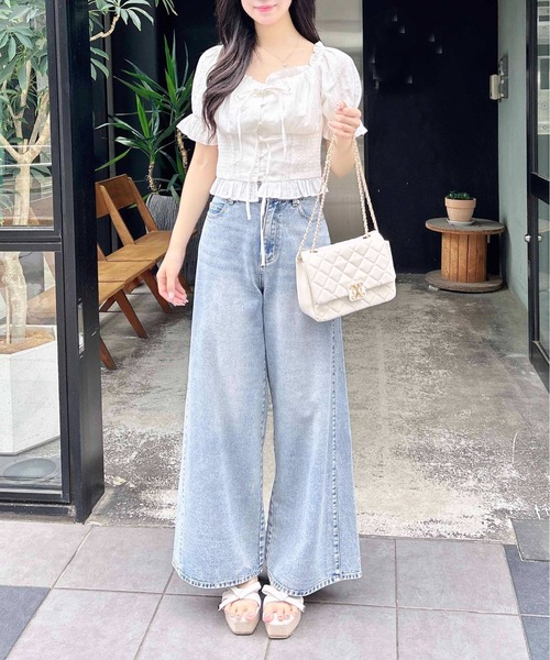 INGNI ブラウス シャツ コットンレースリボンシャーリングブラウス レディース - 画像 (9)