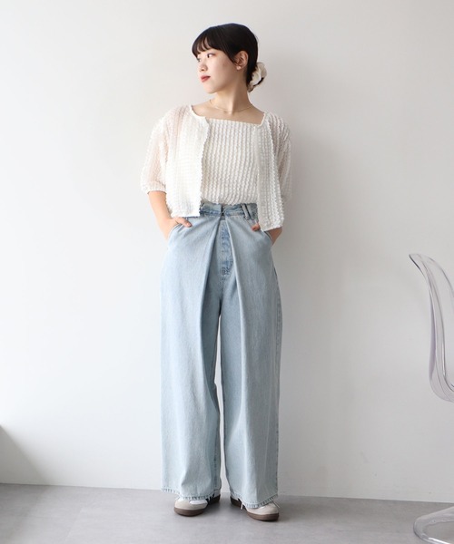 earth music&ecology カーディガン ミニフリルカットレースアンサンブル レディース - 画像 (8)