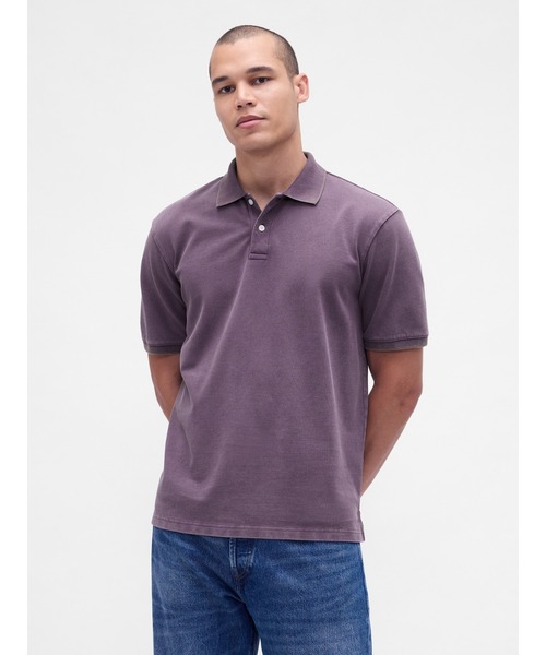 GAP ポロシャツ リラックス ピケポロシャツ 無地 メンズ レディース - 画像 (6)