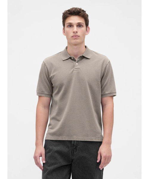 GAP ポロシャツ リラックス ピケポロシャツ 無地 メンズ レディース - 画像 (3)