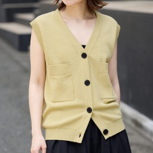 SLOBE IENA ベスト ジレ ダブルポケットニットベスト レディース