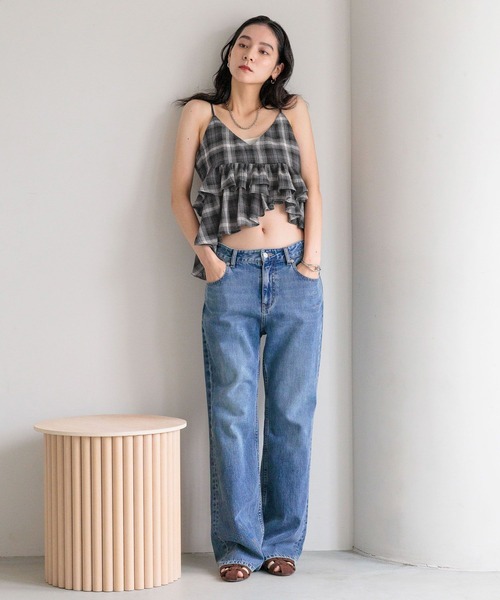 LOWRYS FARM キャミソール オンブレチェックビスチェ 576770 - 画像 (4)