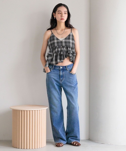 LOWRYS FARM キャミソール オンブレチェックビスチェ 576770 - 画像 (5)