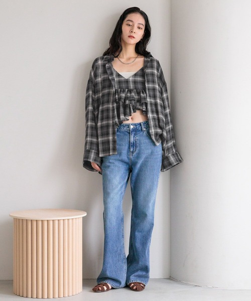 LOWRYS FARM キャミソール オンブレチェックビスチェ 576770 - 画像 (6)