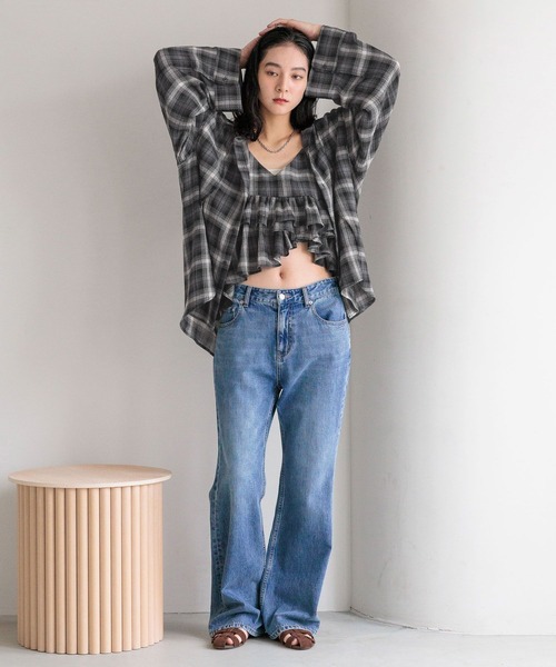 LOWRYS FARM キャミソール オンブレチェックビスチェ 576770 - 画像 (7)