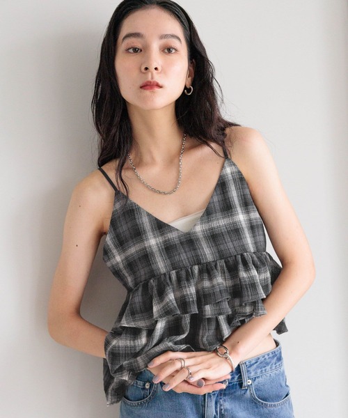 LOWRYS FARM キャミソール オンブレチェックビスチェ 576770 - 画像 (8)