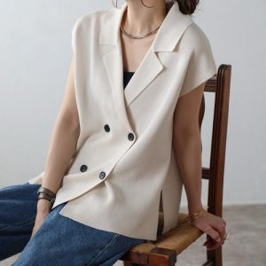 Bonjour Sagan 「Bonjour Sagan」 ニットベスト FREE キナリ レディース