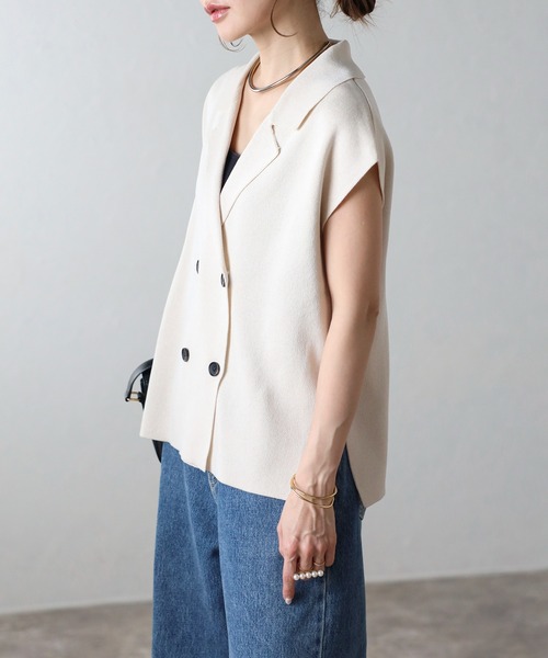 Bonjour Sagan 「Bonjour Sagan」 ニットベスト FREE キナリ レディース - 画像 (2)