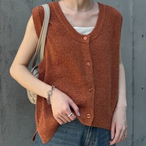 CIAOPANIC TYPY ベスト ジレ メランジ編みサマーニットベスト レディース