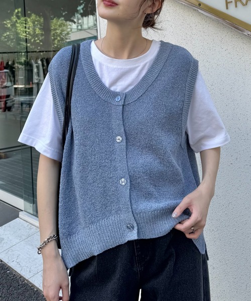 CIAOPANIC TYPY ベスト ジレ メランジ編みサマーニットベスト レディース - 画像 (8)