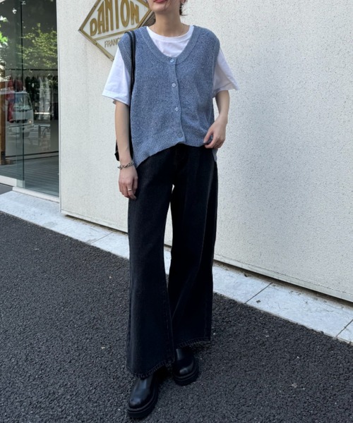 CIAOPANIC TYPY ベスト ジレ メランジ編みサマーニットベスト レディース - 画像 (9)