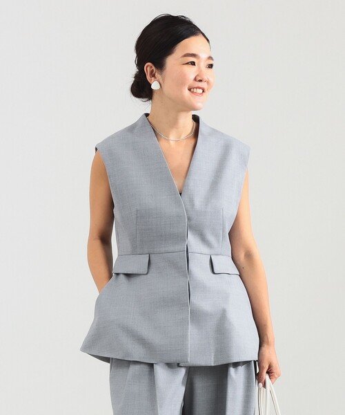 Demi-Luxe BEAMS ベスト ジレ エディター東原妙子 × / ツイル ペプラム レディース - 画像 (2)