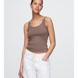 GAP タンクトップ ノースリーブ モダン クロップドキャミソール レディース