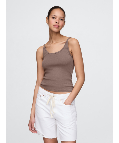 GAP タンクトップ ノースリーブ モダン クロップドキャミソール レディース - 画像 (3)