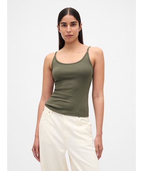 GAP タンクトップ ノースリーブ モダン クロップドキャミソール レディース - 画像 (4)