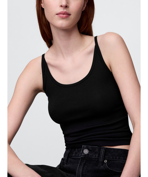 GAP タンクトップ ノースリーブ モダン クロップドキャミソール レディース - 画像 (2)