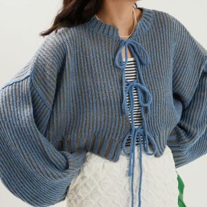 FREAK'S STORE 「FREAK'S STORE」 ニットカーディガン フリ- ブルー レディース