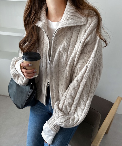 andme 「andme」 「alma design」ニットカーディガン M グレー レディース - 画像 (5)